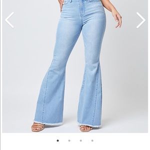 YMI bell bottom distressed jeans